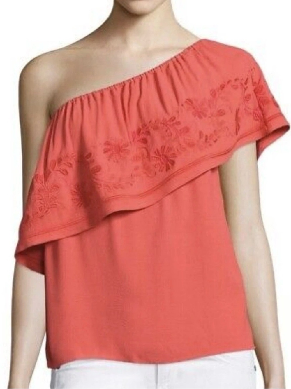 Rebecca Minkoff Coral One-Shoulder Ruffle Top